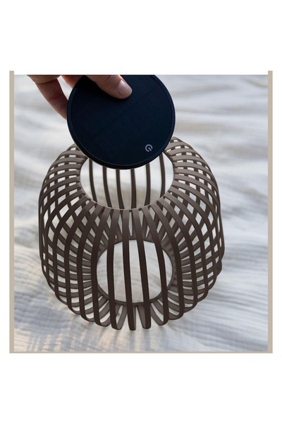 OEM LUUK LIFESTYLE outdoor solar lamp, 3 brightness levels, IP44, 21x17 cm, brown