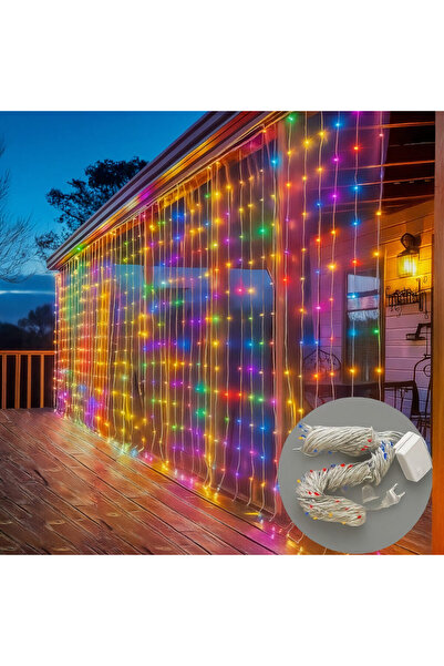 QYY Christmas Installation 4x3m Curtain Model with 378 Multicolor LEDs, Interconnectable