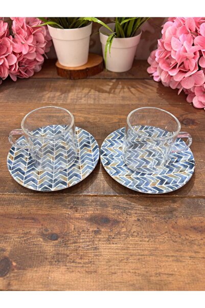 Bahar Home Tohana Zikzak Model 2-Piece Cup Set