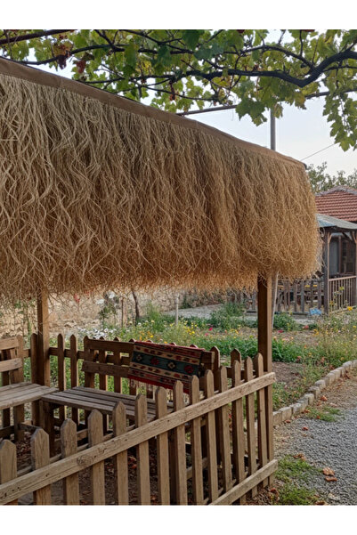 Harman Reed Hasır Püskül Otu (75X200 Cm) Rafya Saçaklı Dekorasyon Bohem Rusti...