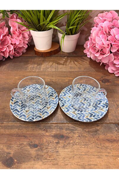 Bahar Home Tohana Zikzak Model 2-Piece Cup Set