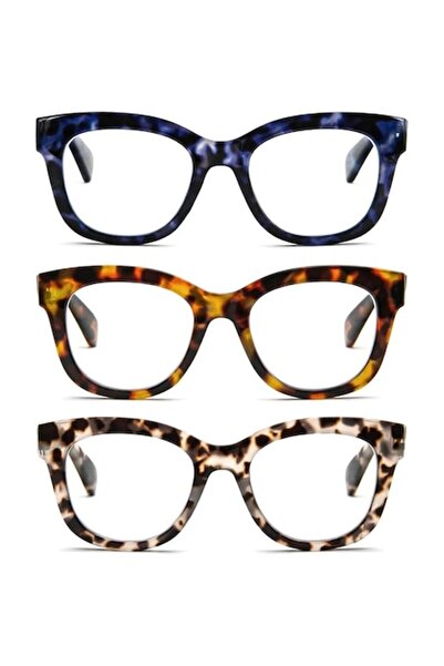 OEM KoKoBin Reading Glasses Set of 3, +2.00 Diopter, Oversize, Blue Light Protection, 50x40mm