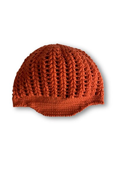 Tasarım El emeği hediyelik kepli tarçın rengi çok şık bere