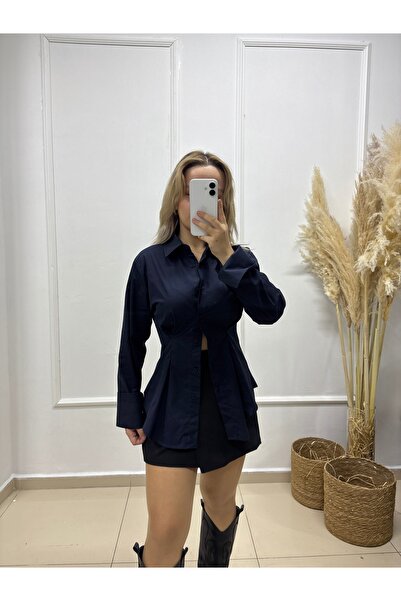 LİSAA BUTİK Women's Waist-Seated Poplin Shirt