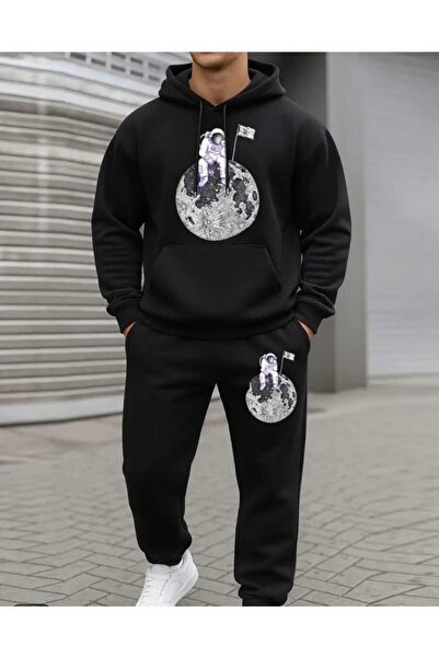 ORVIO Group Astronaut on the Moon Printed Hoodie Team