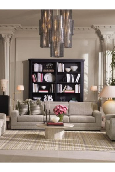 feruzadeco Siyah Geniş Kitaplık | Çekmeceli El Yapımı Vitrin | Modern Masif A...