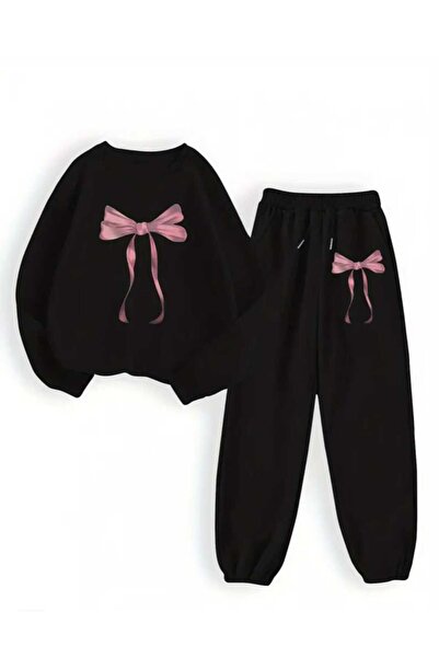 ORVIO Group Pink Ribbon Printed Sweatshirt Set