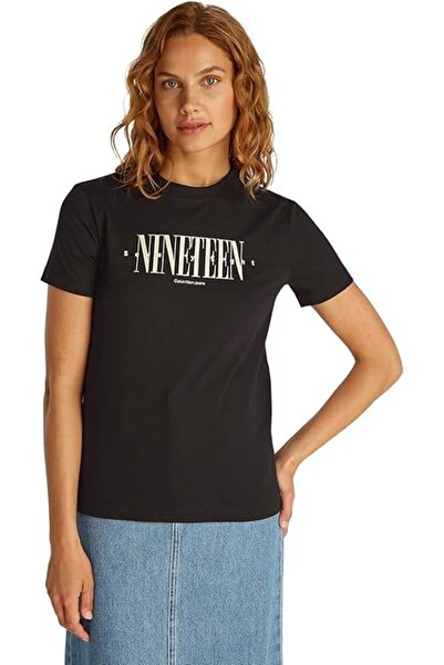 Calvin Klein Jeans 19 GRAPHIC REG TEE تي شيرت نسائي أسود