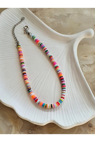 by Natalie Fimo Beads Colorful Anklet Small Size Women's Foot Accessory