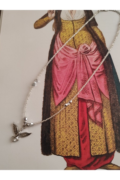 elbi bijuteri Gümüş kuş temalı zarif kolye