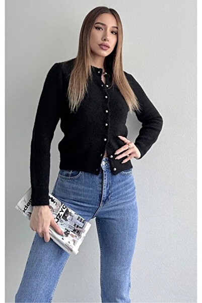 Coşkun GİYİM Women's Pearl Button Sheen Cardigan 2456