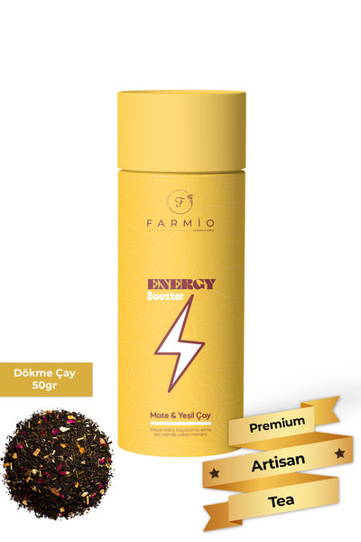 FARMİO ENERJİ ÇAYI – 50gr – Mate, Meyankökü, Kuş Üzümü, Yeşilçay, Elma