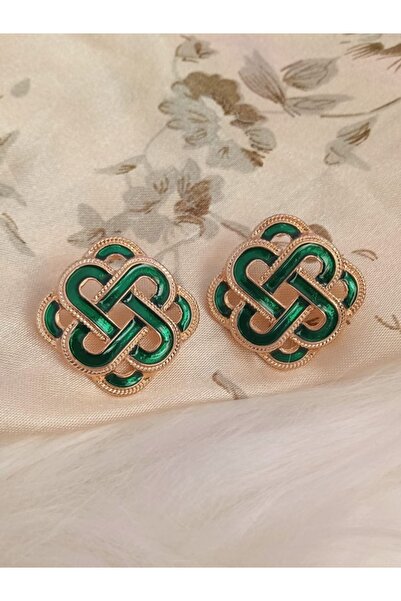 Shisa Jewel Retro yeşil dört yapraklı yonca küpeler, Kelt sembolü, Kadınlar i...