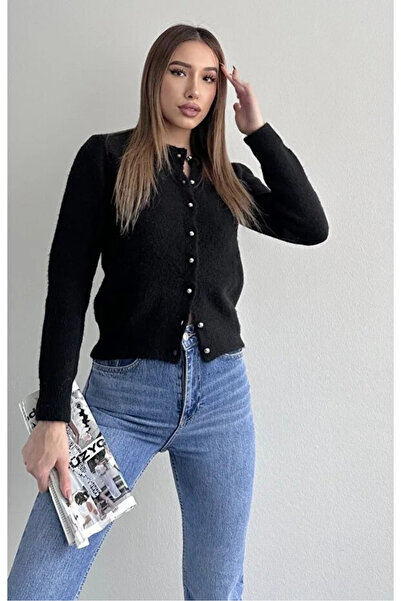 Coşkun GİYİM Women's Pearl Button Sheen Cardigan 2456