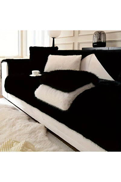 GHZAL Home Collection Sofa Cover Set (4 Pieces) 2 Large 2 Small Thick Plush S...