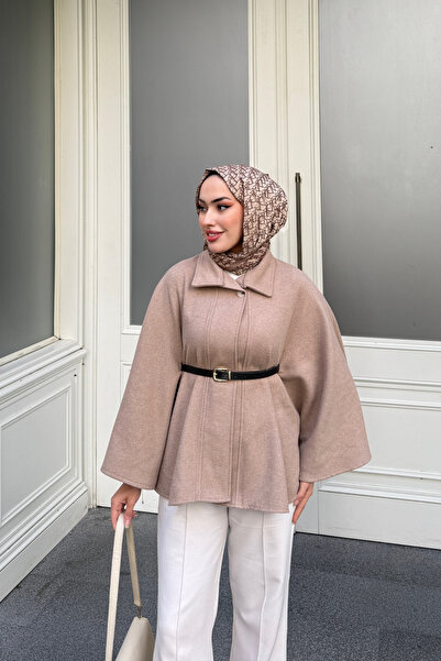 Tarzım Tuba Oversized Cape Cut Cashmere Poncho