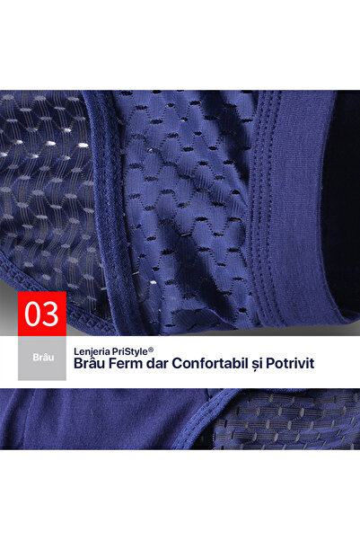 PriStyle Set of 3 Breathable Underwear for Men, Quick Drying, Dark Blue, PriStyle®