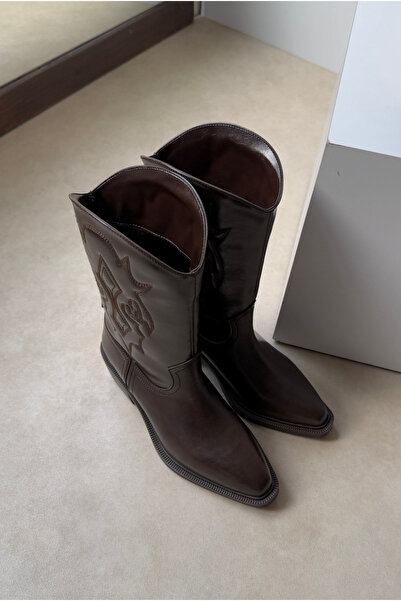 Mupa Shoes Γυναικείες Μπότες ΚΑΦΕ ΛΑΚΑΡΙΣΤΟ ΔΕΡΜΑ