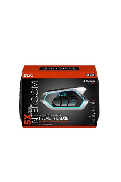 Blic D60-5X Bluetooth v5.3 Motosiklet Interkom Cihazı – IPX7 Su Geçirmez
