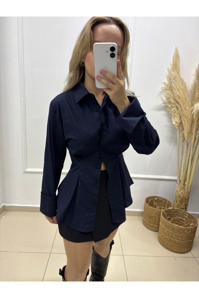 LİSAA BUTİK Women's Waist-Seated Poplin Shirt