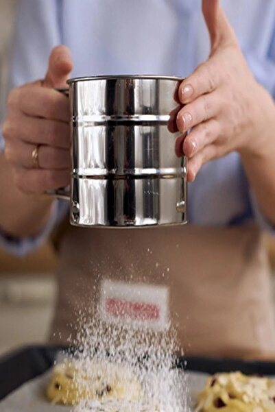 Kitchen Damys Stainless Steel Automatic Trigger Metal Flour Sieve - Stainless Metal Flour and Sugar Sieve - Metal Sieve