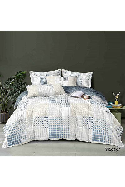 FIONNA.RO Finet Bed Linen With Elastic 1 Person - Cream Squares