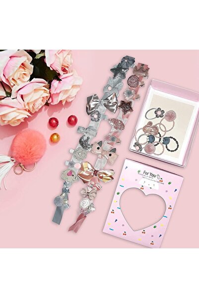 Generic 36 Pcs Baby Girls Hair Accessories Set Cute Bows Fully Lined Clips Elastic Hair Ties Gift Box