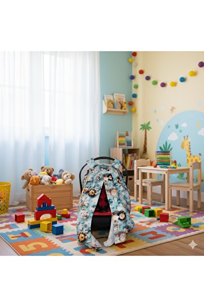 SerSev غطاء عربة أطفال من قماش الموسلين القطني بنسبة 100% مطبوع رقميًا ثلاثي ...