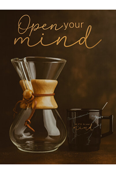 Dörtel Tedarik Tohana Coffee Brewing Carafe 600 ml Marble Patterned Lid Spoon...