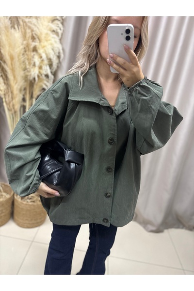 LİSAA BUTİK Women's Standard Size Khaki Trench Coat