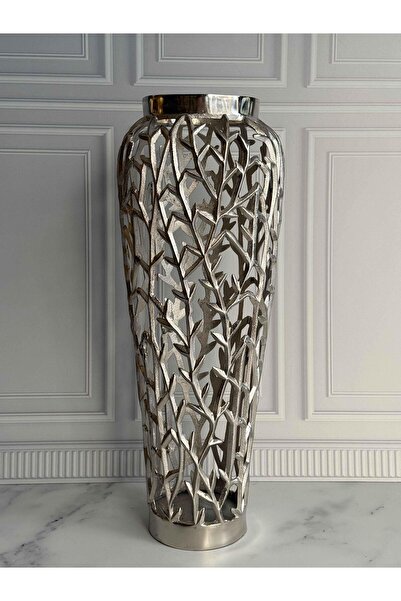 ROSSEV Arbol Eskitme Gümüş Delikli Vazo-72 cm
