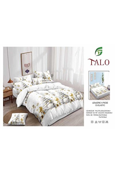 Talo Premium fine cotton bed linen – Christmas – with elastic – 6 pieces