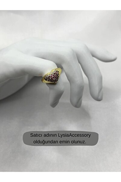 lysiaaccessory Gold Ruby Stone Detailed Pinky Ring