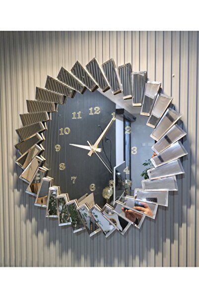 TEKNİK AYNA CAM SANAYİ RÜZGAR DUVAR SAATİ BRONZ 68 CM ÇAPINDA