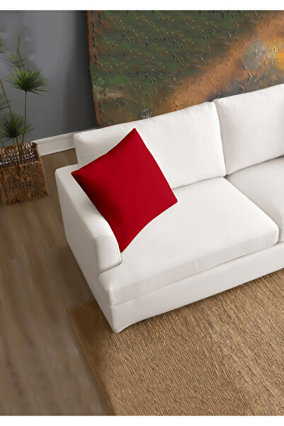 Monolisse Canvas 6-Piece Red Liquid-Proof Stain-Resistant Throw Pillow Cover 45 X 45 cm