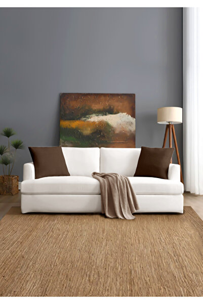 Monolisse Canvas 6-Piece Coffee Liquid-Proof Stain-Resistant Throw Pillow Cover 45 X 45 cm