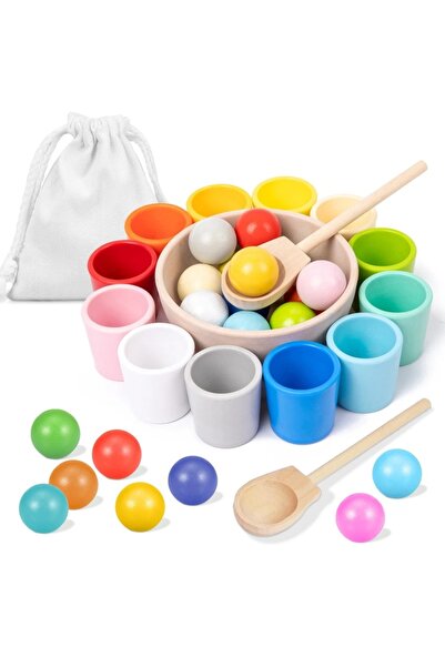 Junios Fine motor development game - balls, cups and spoon, 26 pieces