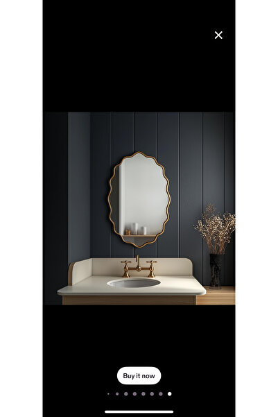 Narkissos Dizayn 90x60 cm Elips Dalgalı Duvar Aynası / Konsol Aynası / Makyaj...