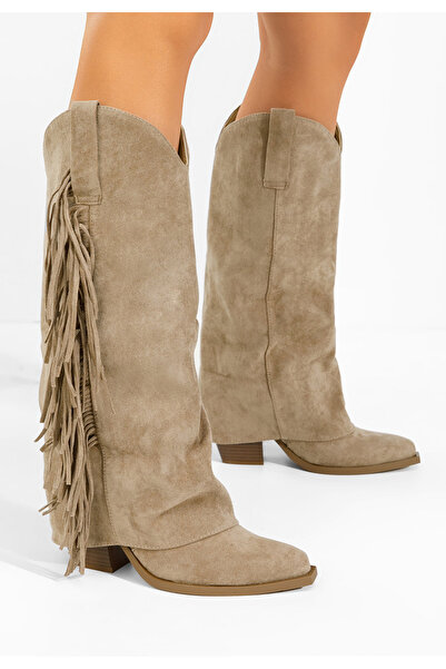 B T Shoes Cizme cowboy dama Charlina kaki