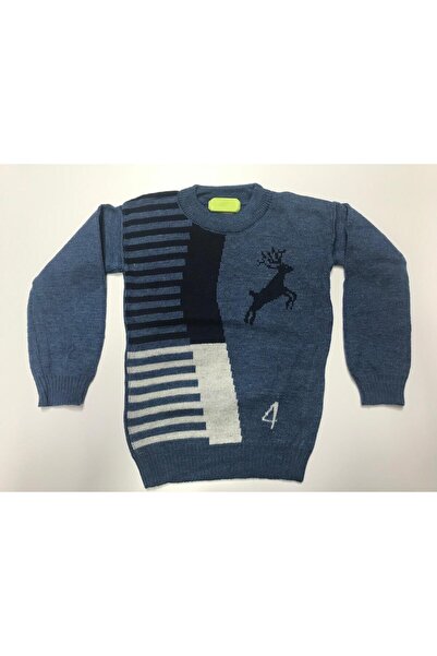 Baby Slon Kids Clup Kışlık bisiklet yaka desenli triko kazak erkek çocuk swea...