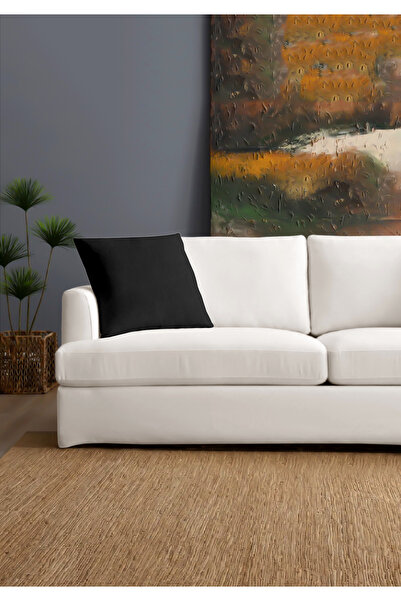 Monolisse Canvas 6-Piece Black Liquid-Proof Stain-Resistant Throw Pillow Cover 45 X 45 cm