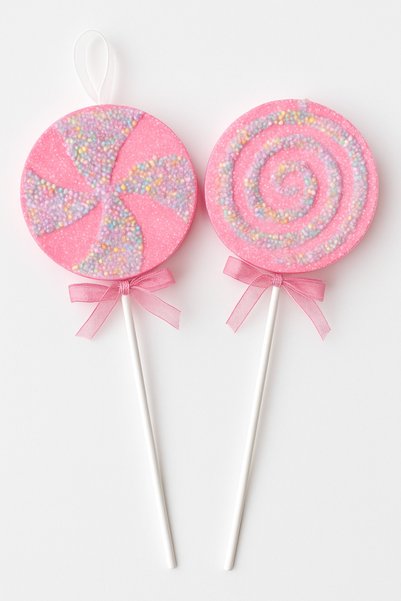 lve Set 2 decoratiuni dulci, acadele roz, 13 cm