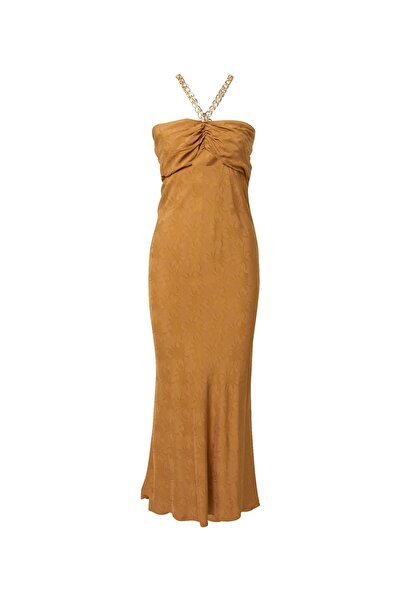 Warehouse (Ay) Gold Chain Jacquard Midi Dress Dress Women