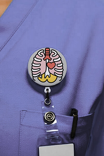 Ver-O Baskı Θήκη κάρτας Yoyo με σχέδιο Lung Design – Επεκτεινόμενη θήκη για κ...