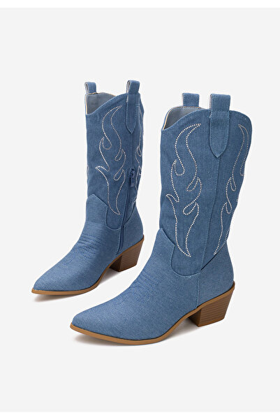 B T Shoes Καουμπόικες Μπότες Gevina Τζιν