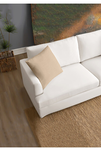 Monolisse Canvas 6-Piece Beige Liquid-Proof Stain-Resistant Throw Pillow Cover 45 X 45 cm