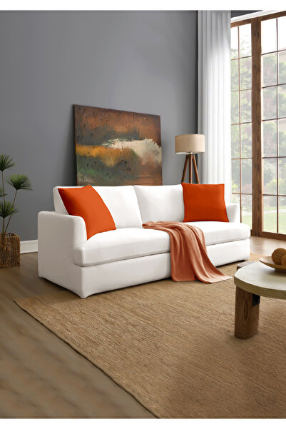 Monolisse Canvas 6-Piece Orange Liquid-Proof Stain-Resistant Throw Pillow Cover 45 X 45 cm