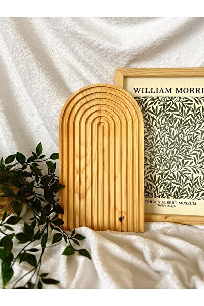 ellahomedekor Doğal Ahşap Oymalı Yarım Gökkuşağı Ahşap Tepsi/sunum Tepsisi/su...