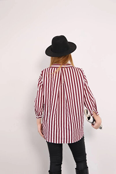 ZENGEZUR MALL Mtxdpn Striped Shirt Burgundy (154311) (Size: S)