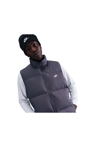 Nike Men's Vest Club Therma-Fit Men's Black Puffer Men's Vest Jacket Sleeveless Puffer Coat